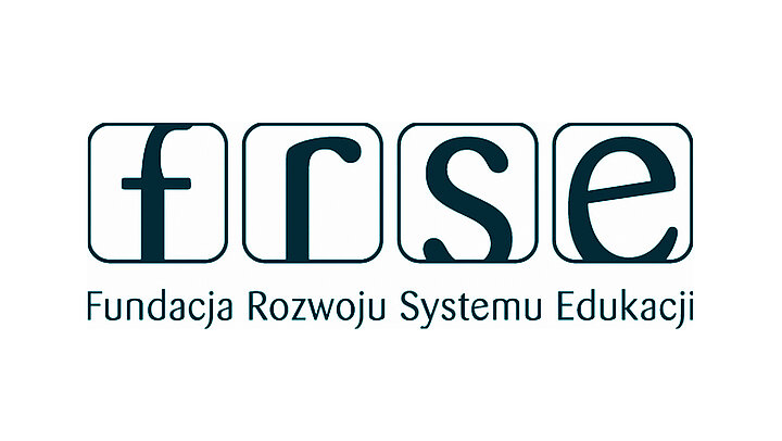 The logo consists of dark blue letters "f,r,s,e" placed in squares. Below the letters there is the text "Foundation for the Development of the Education System".